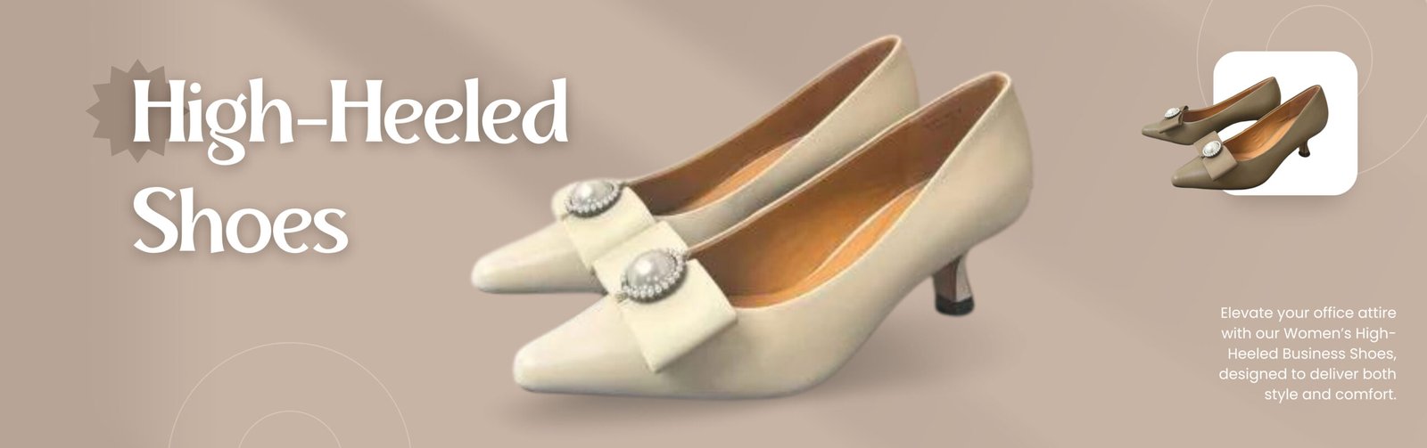 Cream Modern Shoe Store Grand Opening Banner (7640 x 2400 px) -